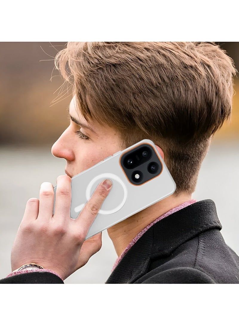 Wtech OnePlus 15 5G 2025 Hybrid Translucent Magsafe with Magnetic Charging Raised Camera Lips Elegant Look Case Cover (MCMPMN) - White - Image 5